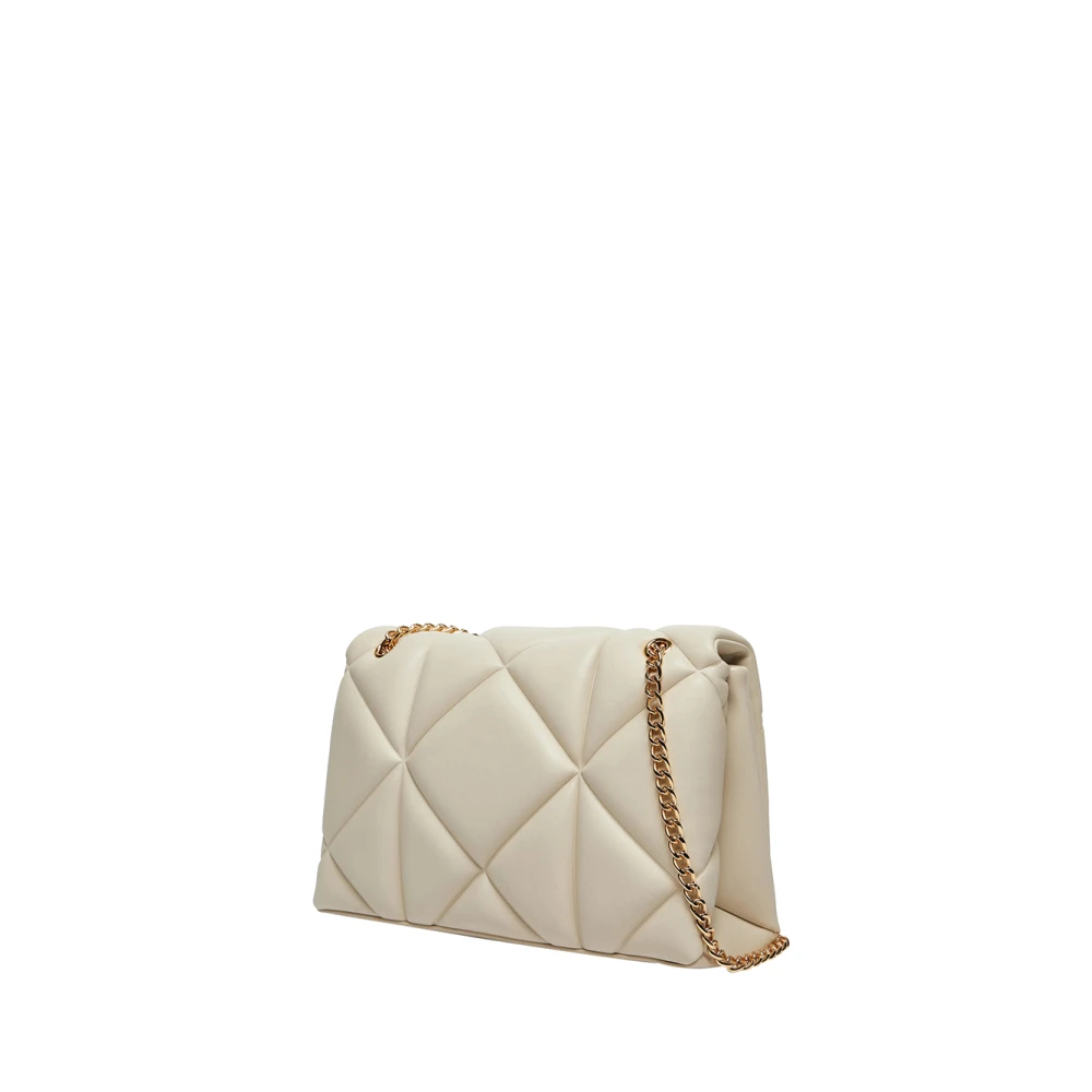 Moschino Ivoor Schoudertas met Gouden Details Beige Dames