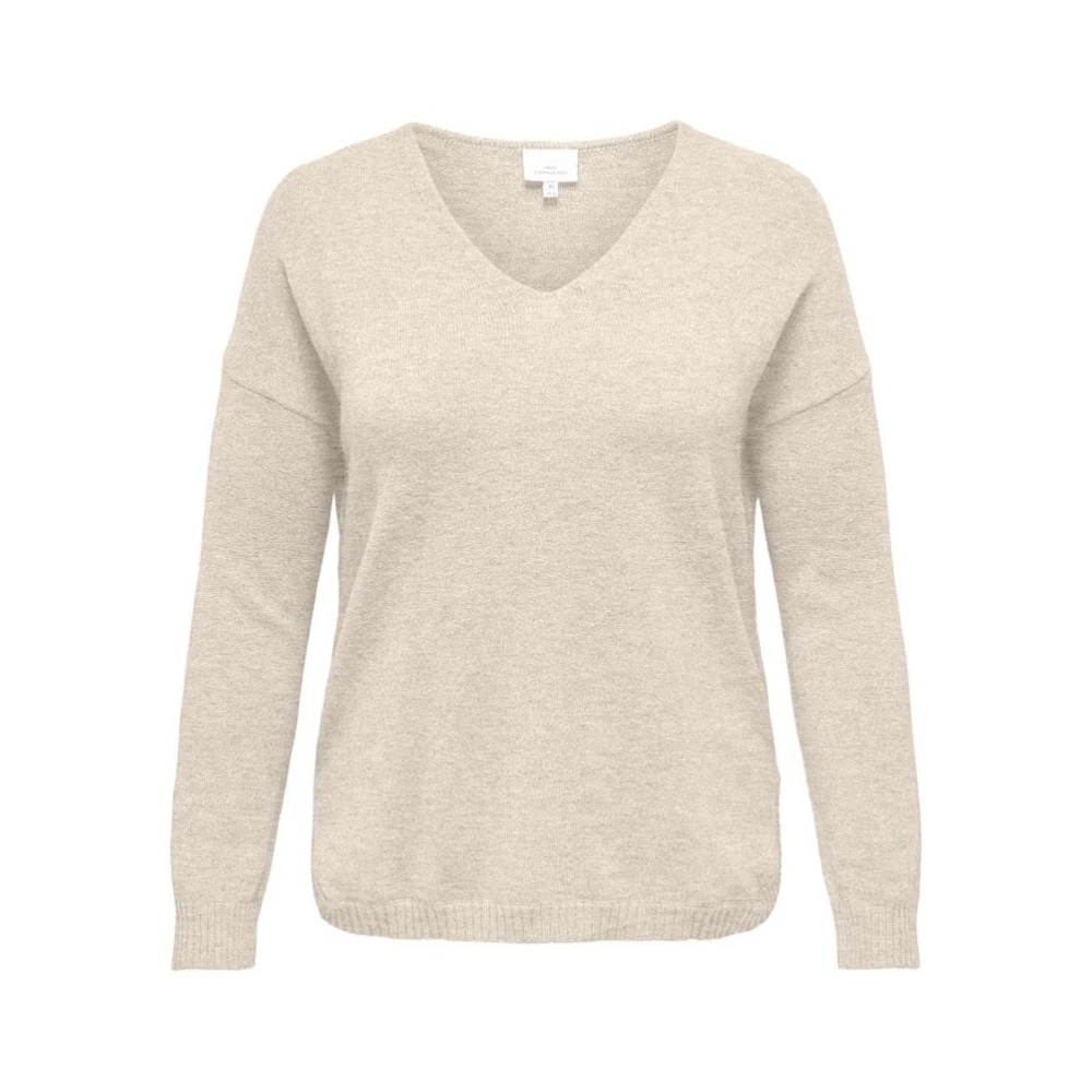 Only Carmakoma Margareta Pullover Whitecap Gray Melange White Dames