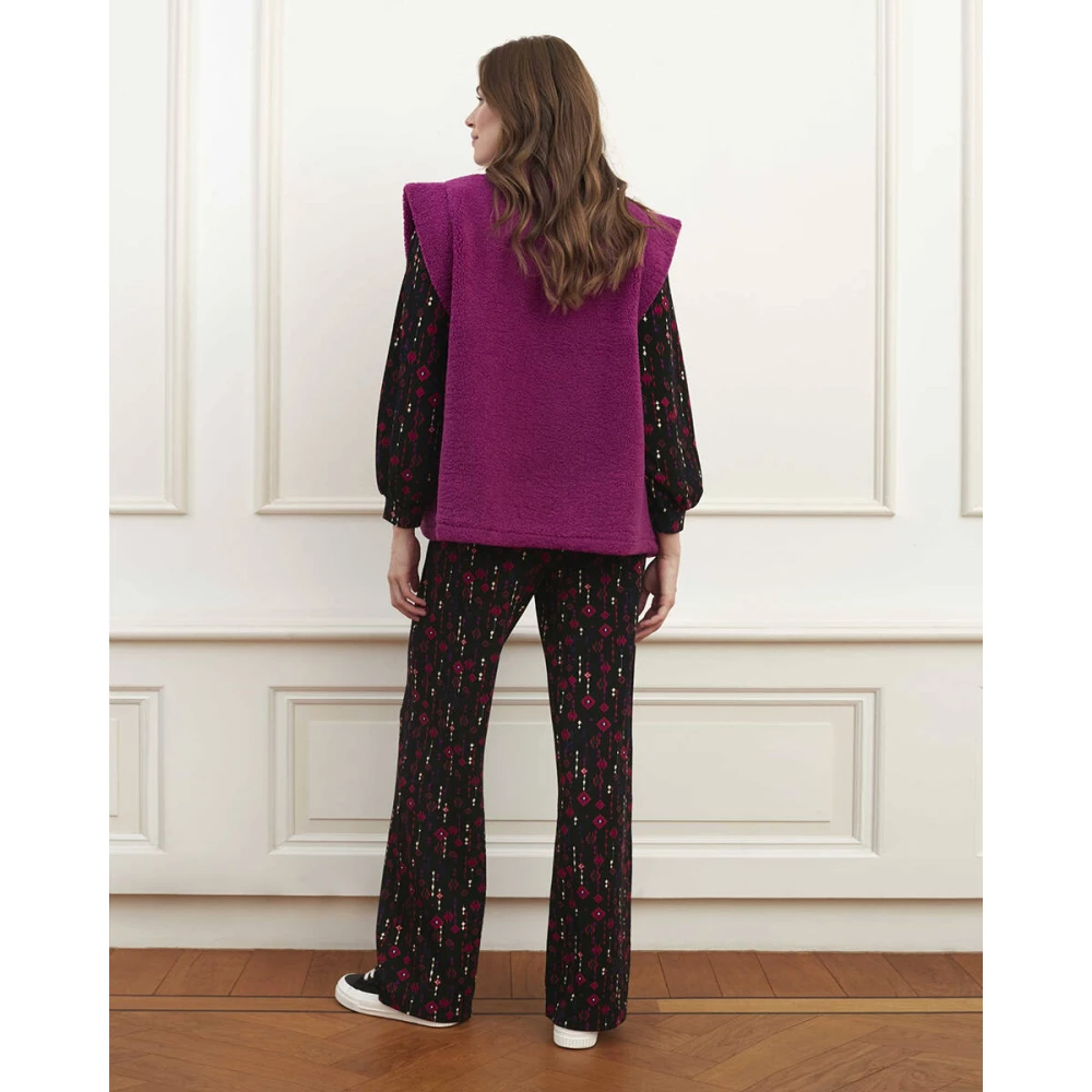 Lofty Manner Rode Broek Ruby Black Dames
