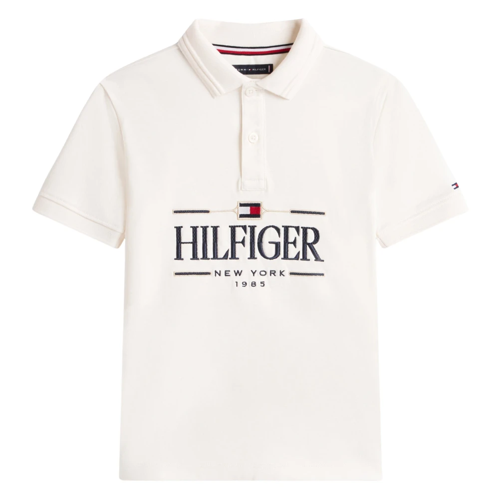 Tommy Hilfiger Boys Beige Kids Short Sleeve T-Shirts, 5 Y, Icons Interlock Polo Shirt