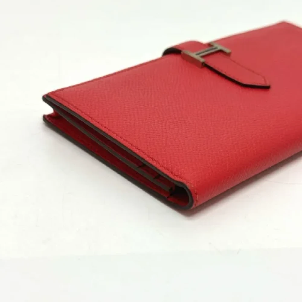 Hermès Vintage Pre-owned Leather wallets Red Dames