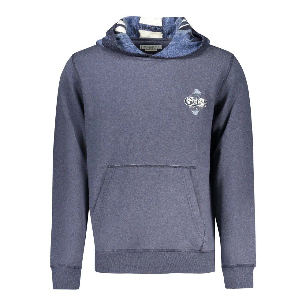 Guess Blauwe Katoenen Hoodie voor Mannen Blue Heren