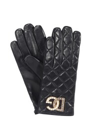 Quiltedappa leather gloves with DG logo
