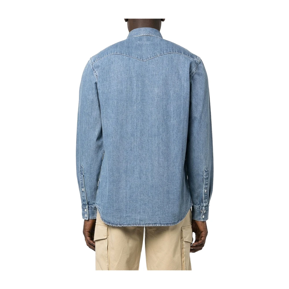 Woolrich Casual Herenoverhemden Blue Heren