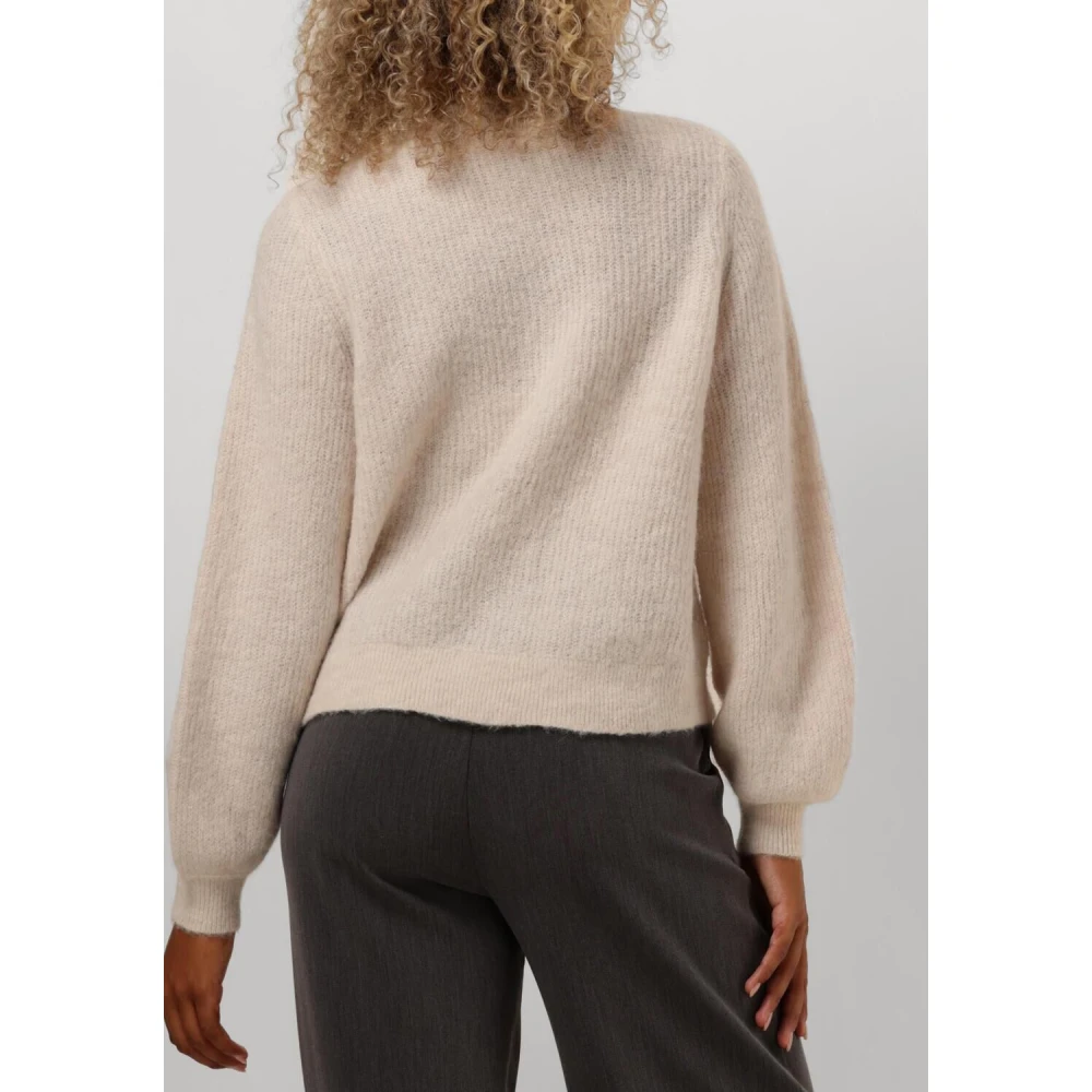 Selected Femme Gebreid Zakkenvest Beige Dames