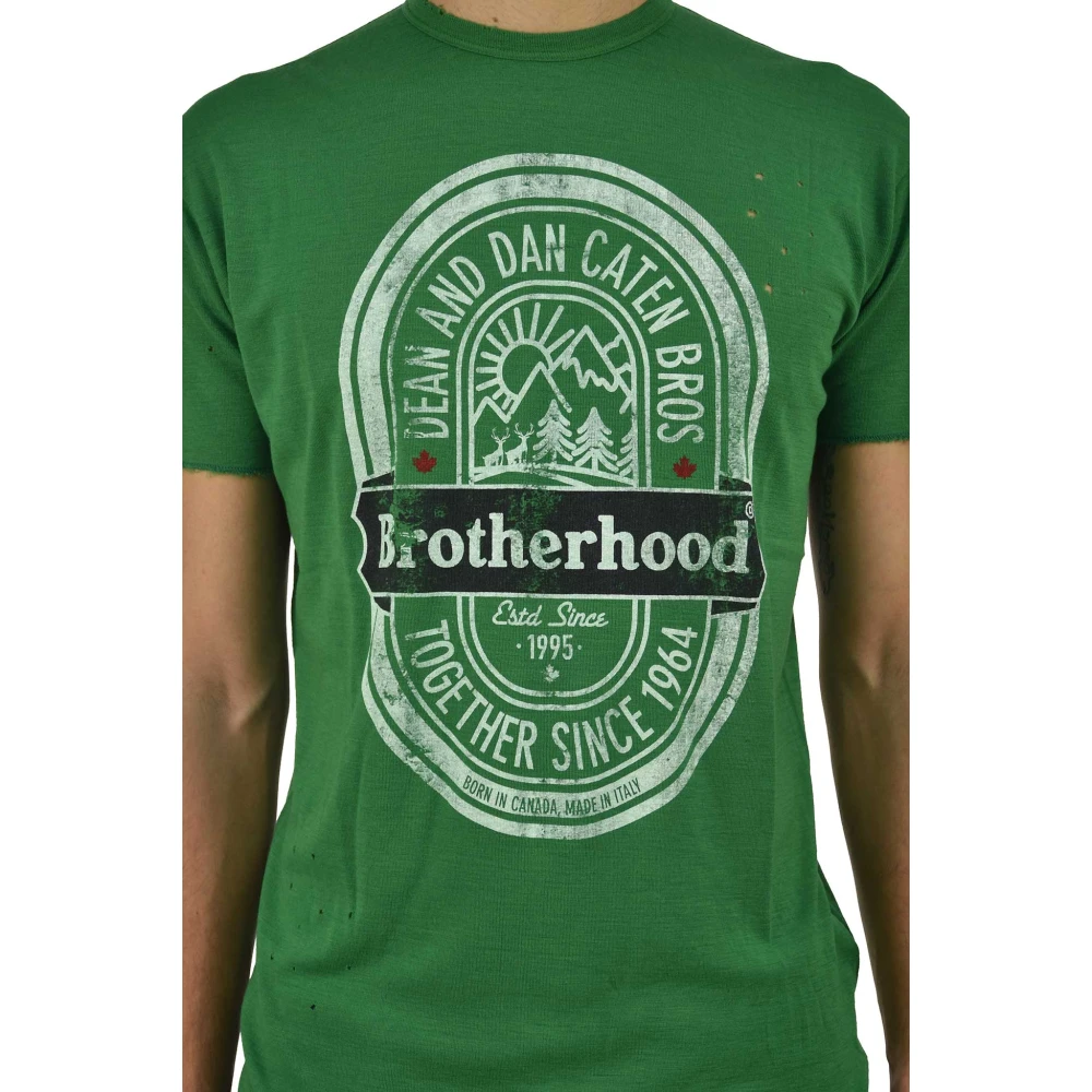 Dsquared2 Groen Heren Print T-Shirt Stijl Mod.S71GD0593S22620639 Green Heren