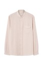 chemise-a-rayures-col-mao-marron