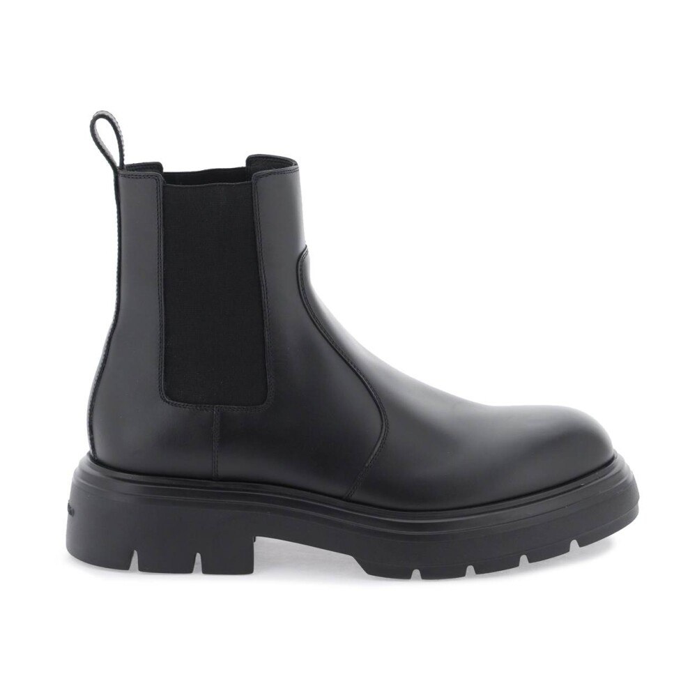 2976 leren chelsea online boots met wit stiksel