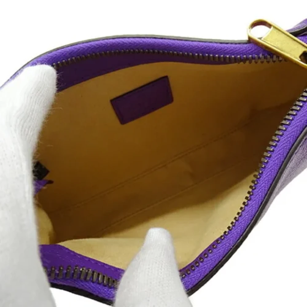 Gucci Vintage Pre-owned Leather gucci-bags Purple Dames