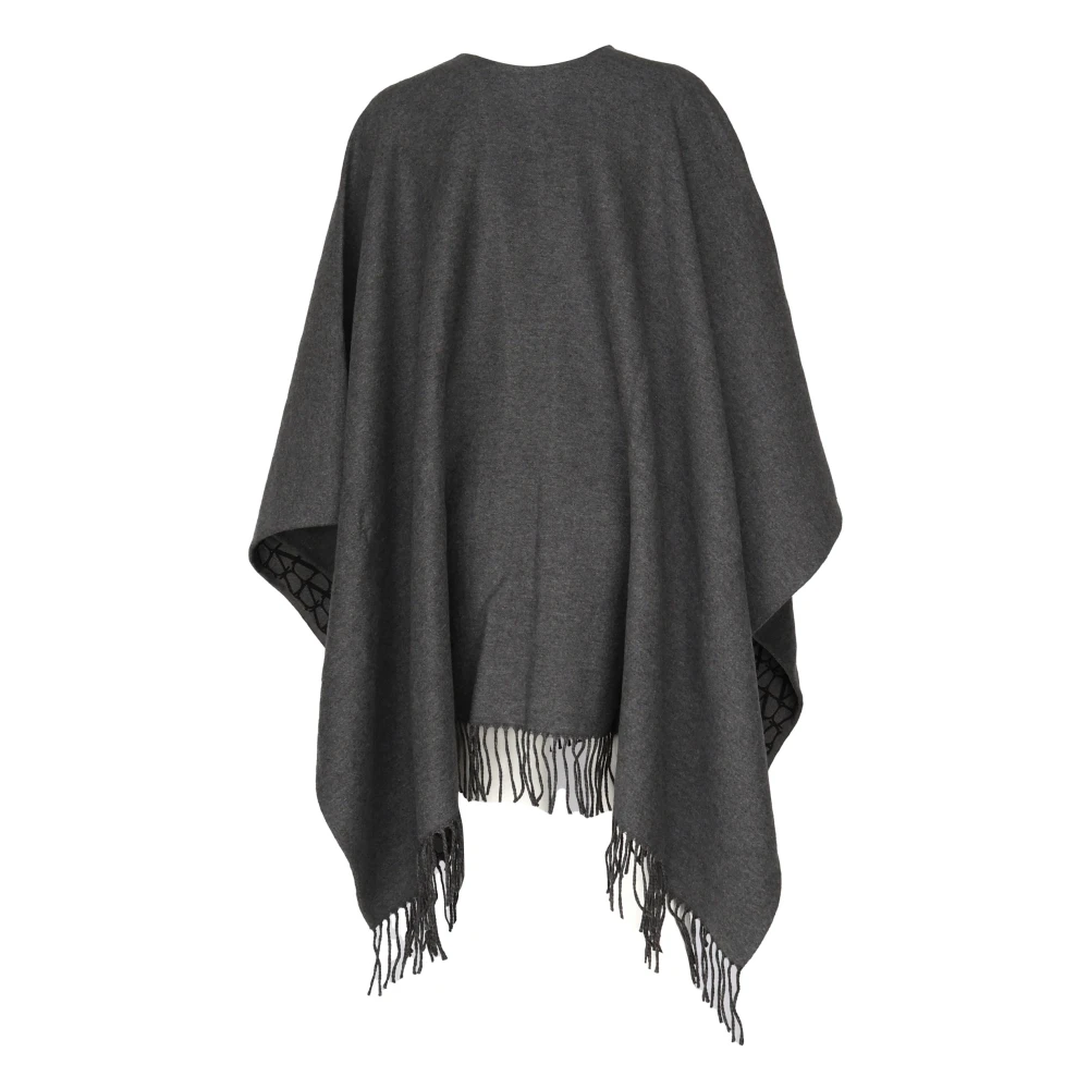 Valentino Garavani Grijze Cashmere Poncho Jas Gray Dames