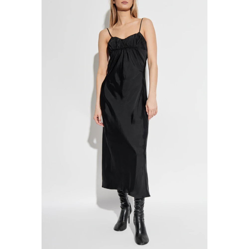 Jil Sander Jurk met decoratieve drapering Black Dames
