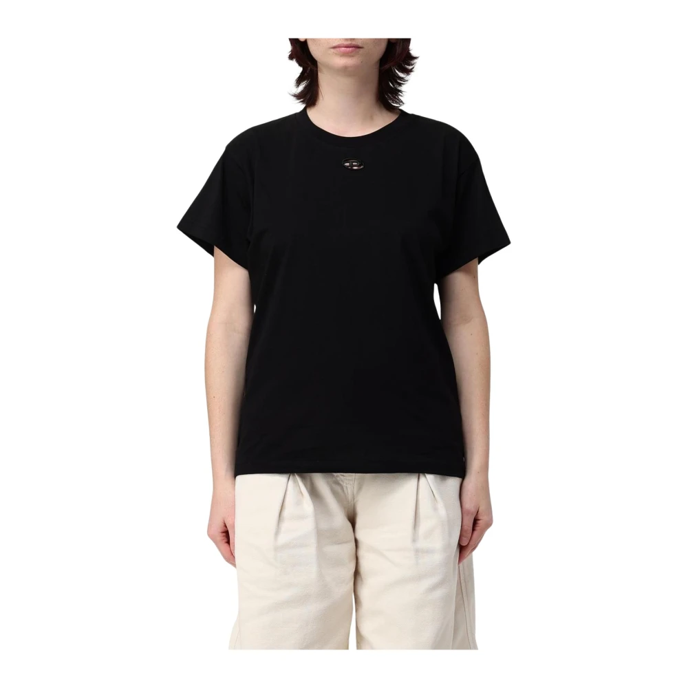 Diesel Women's Black Cutout Detail Tee - T-Shirts - L - Tops