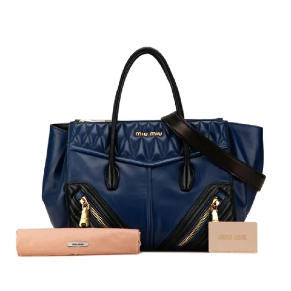 Miu Pre-owned Leather handbags Blue Dames