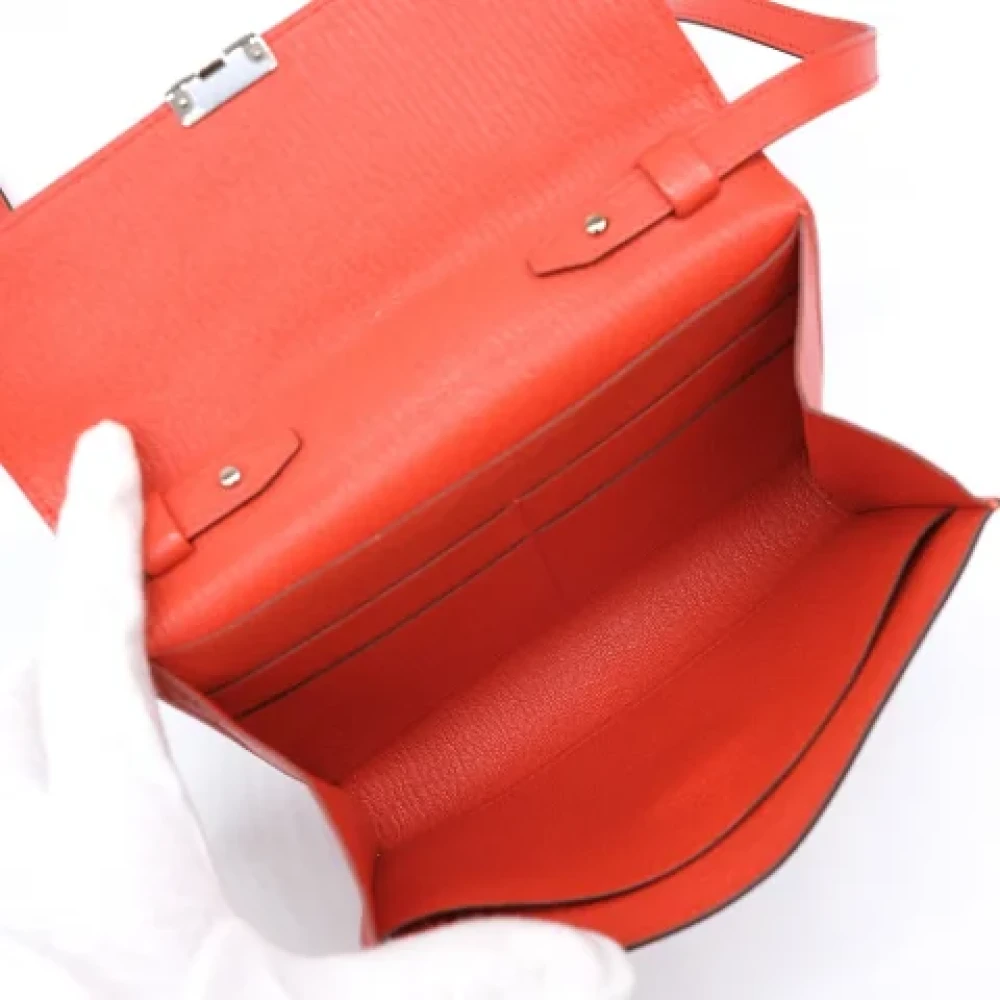 Hermès Vintage Pre-owned Leather shoulder-bags Orange Dames