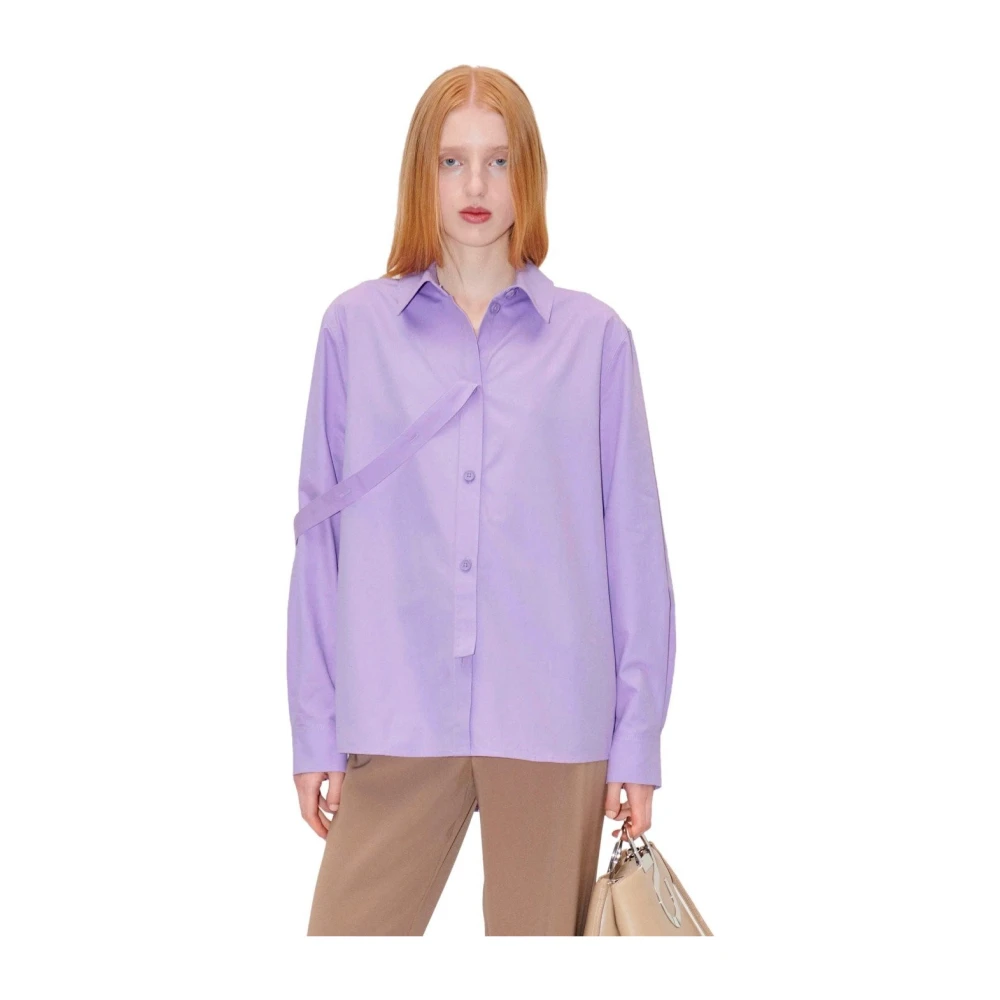 Stine Goya Lila Katoenen Poplin Martina Shirt Purple Dames
