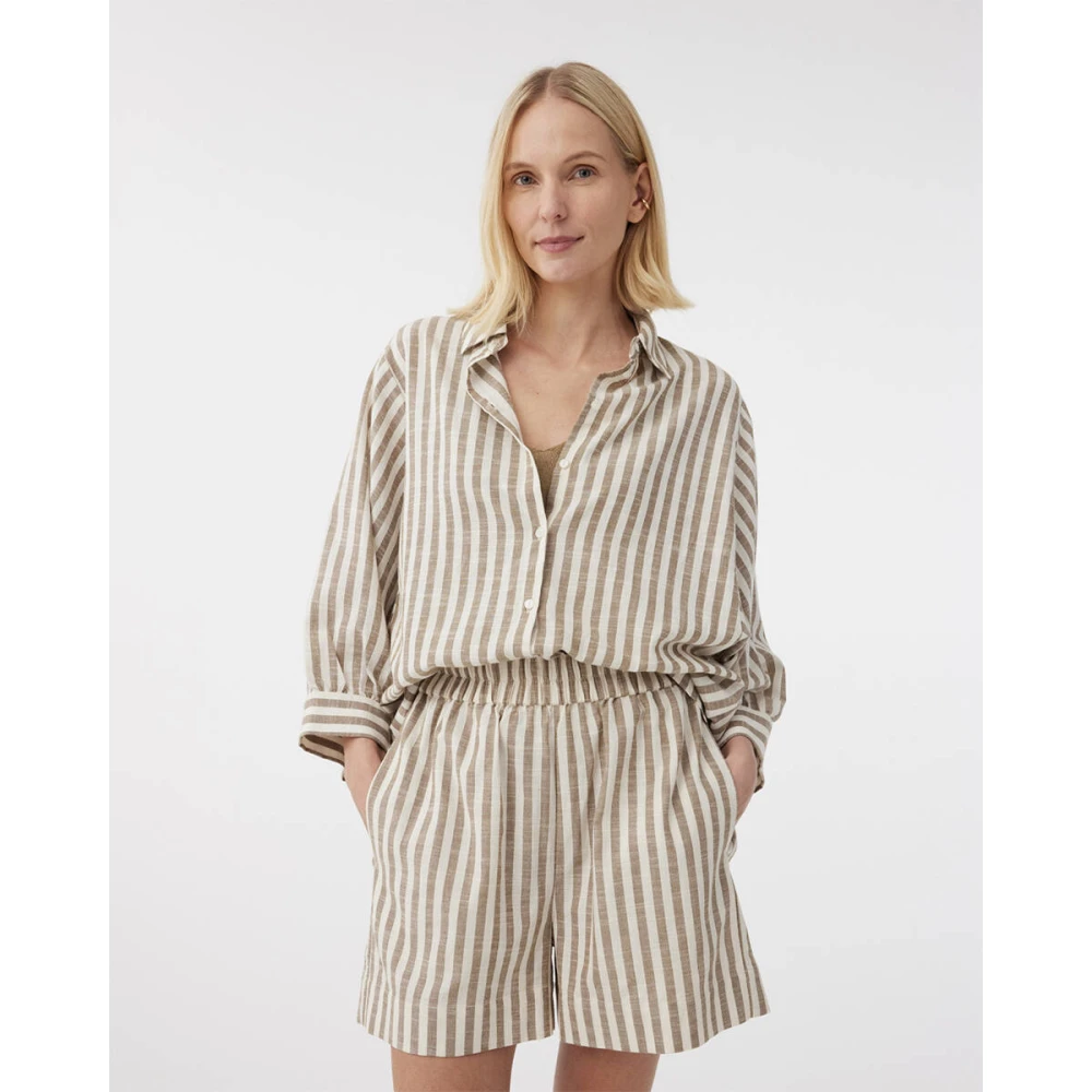 Knit-ted Blouse Korte Mouw Becca Brown Dames