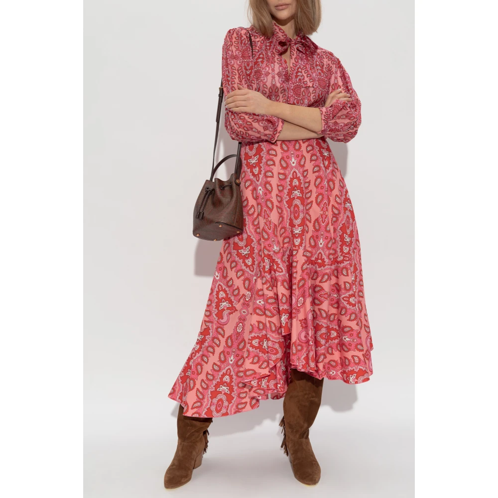 ETRO Gestreepte top met decoratieve strik bij de halslijn Red Dames