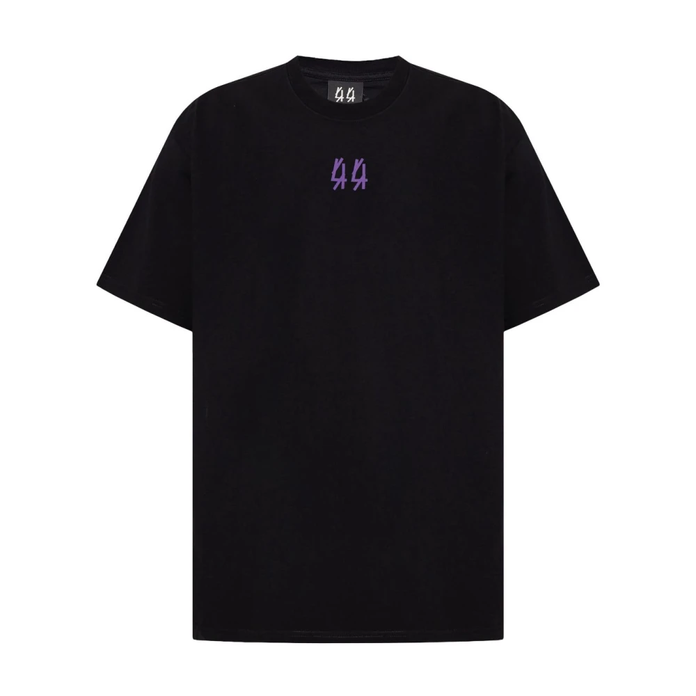 44 Label Group Zwart Grafisch Print Crew Neck T-shirt Black Heren