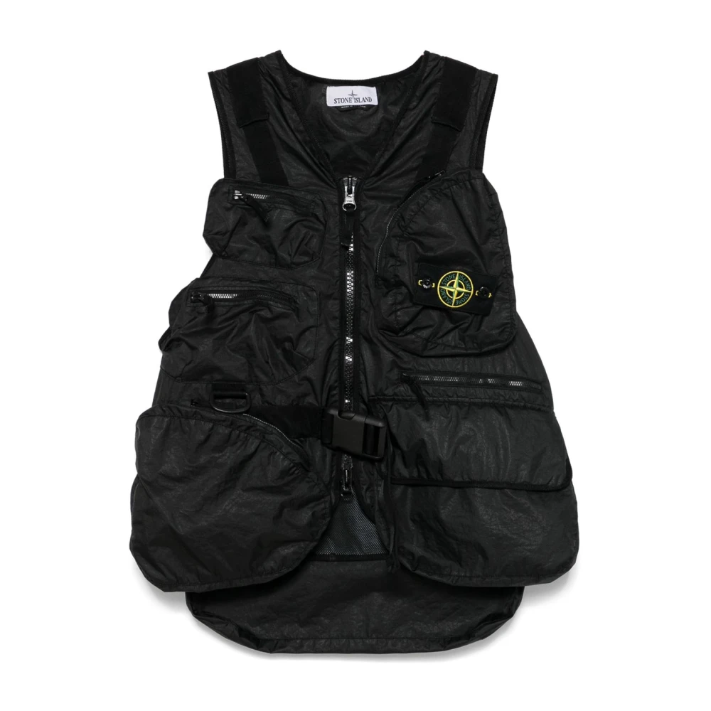 Stone Island Zwarte Jassen voor Stijlvolle Outfits Black Heren