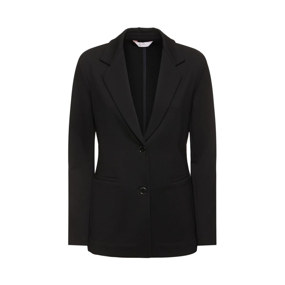 Max Mara Jersey Blazer Zwart Single-Breasted Black Dames