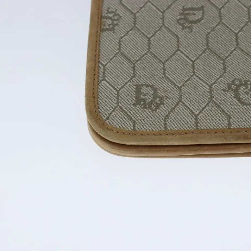 Dior Vintage Pre-owned Canvas clutches Beige Dames