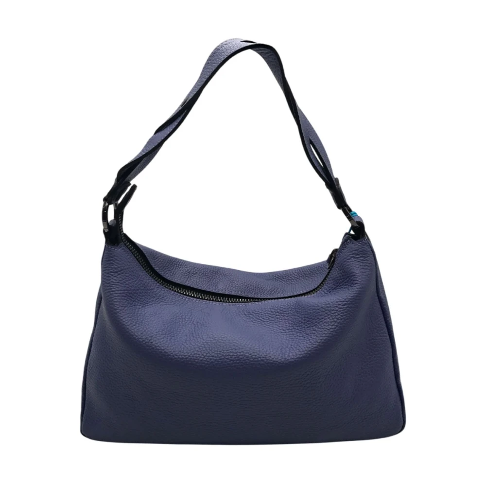 Gabs Leren schoudertas met ritssluiting Blue Dames