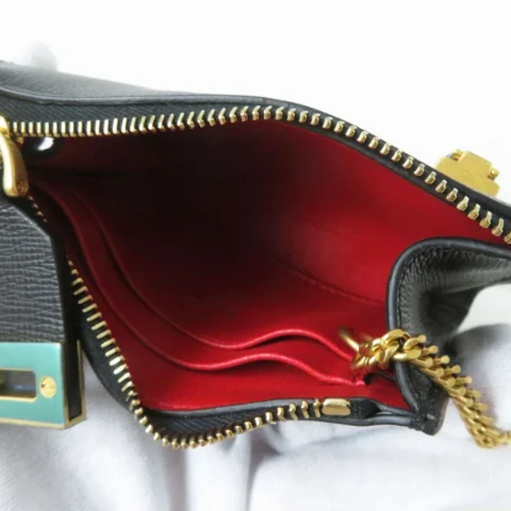 Valentino Vintage Pre-owned Leather wallets Black Dames