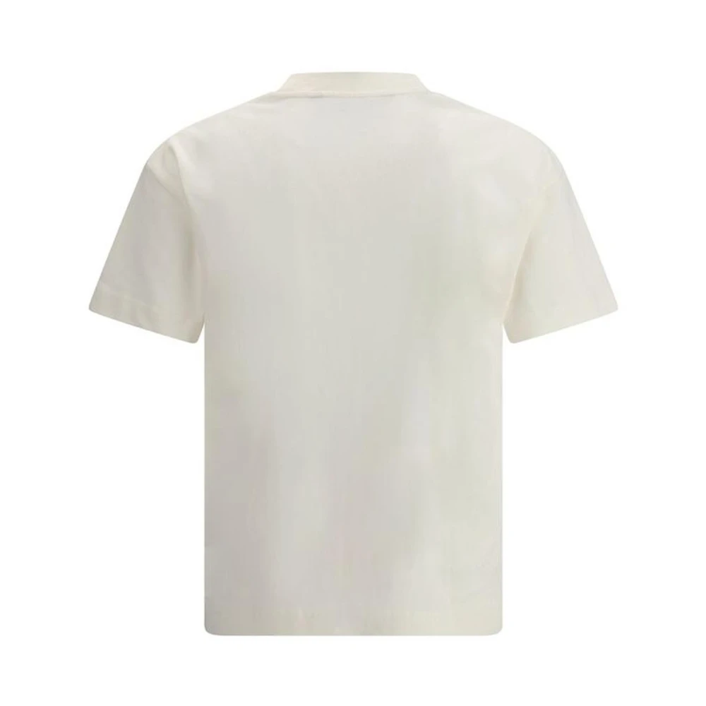 Palm Angels Monochrome Patroon Katoenen T-Shirt White Heren