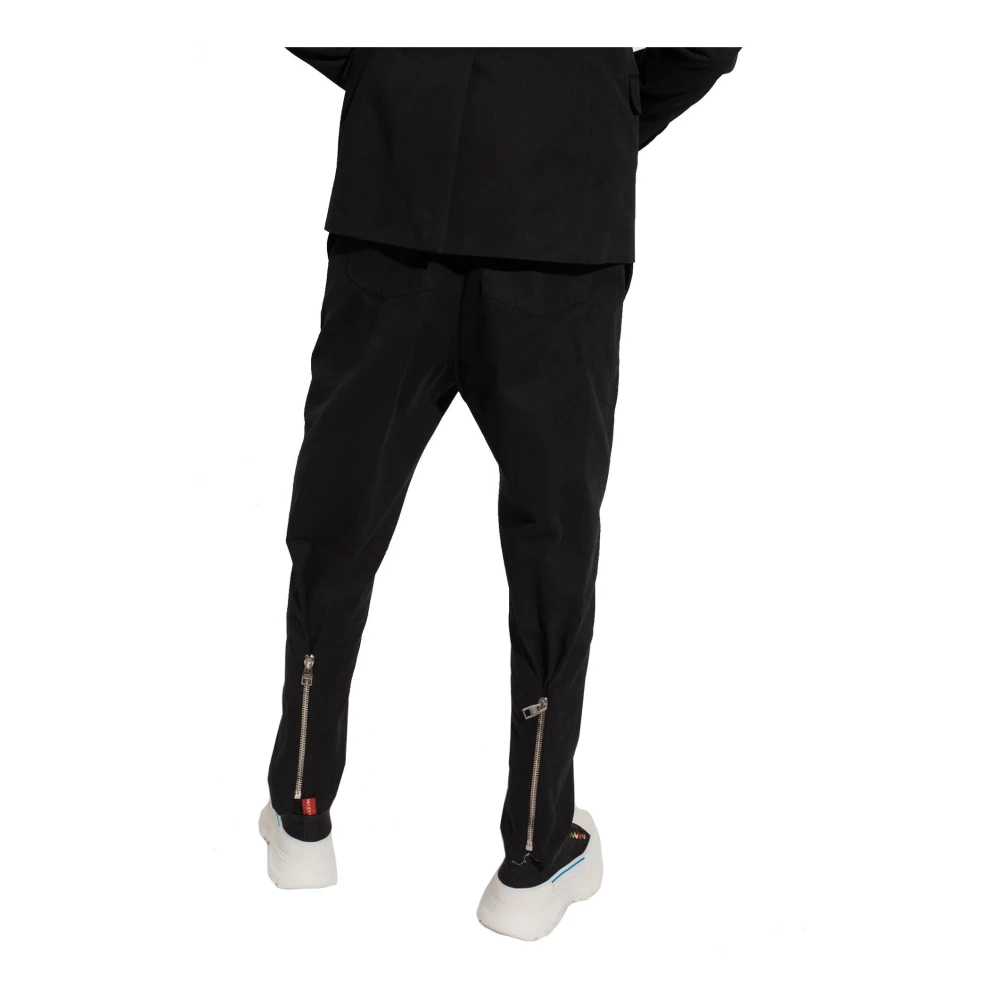 alexander mcqueen Plooi-front broek met ritssluiting Black Heren