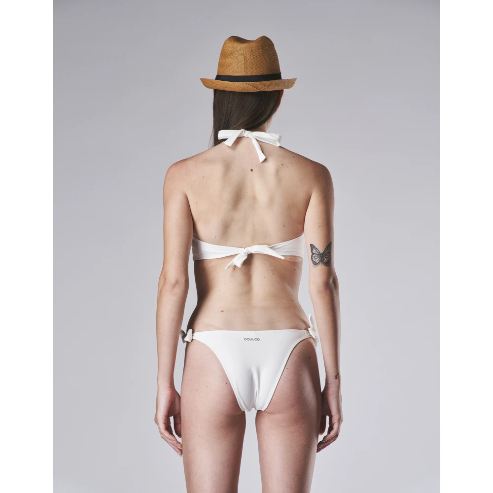 Douuod Woman Driehoek Bikini Hoge Taille Badpak White Dames