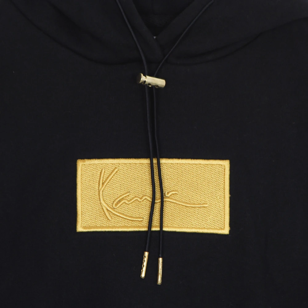 Karl Kani Zwarte Signature Box Short Hoodie Black Dames