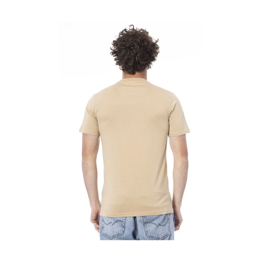 Cavalli Class Beige Katoen Logo Print T-Shirt Beige Heren