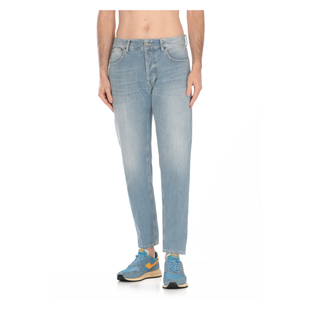 Dondup Lichtblauwe katoenen jeans voor mannen Blue Heren