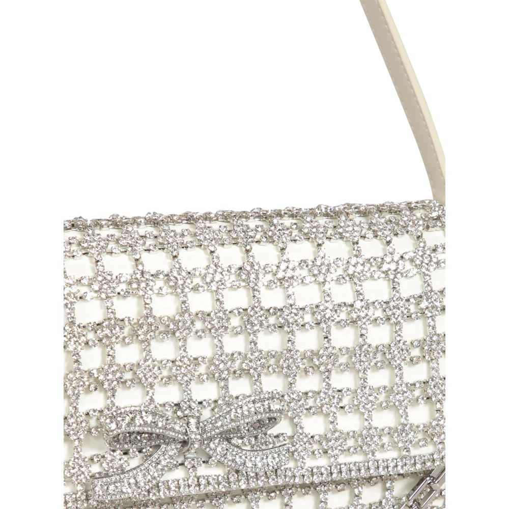 Self Portrait Kristalversierde Baguette Tas White Dames
