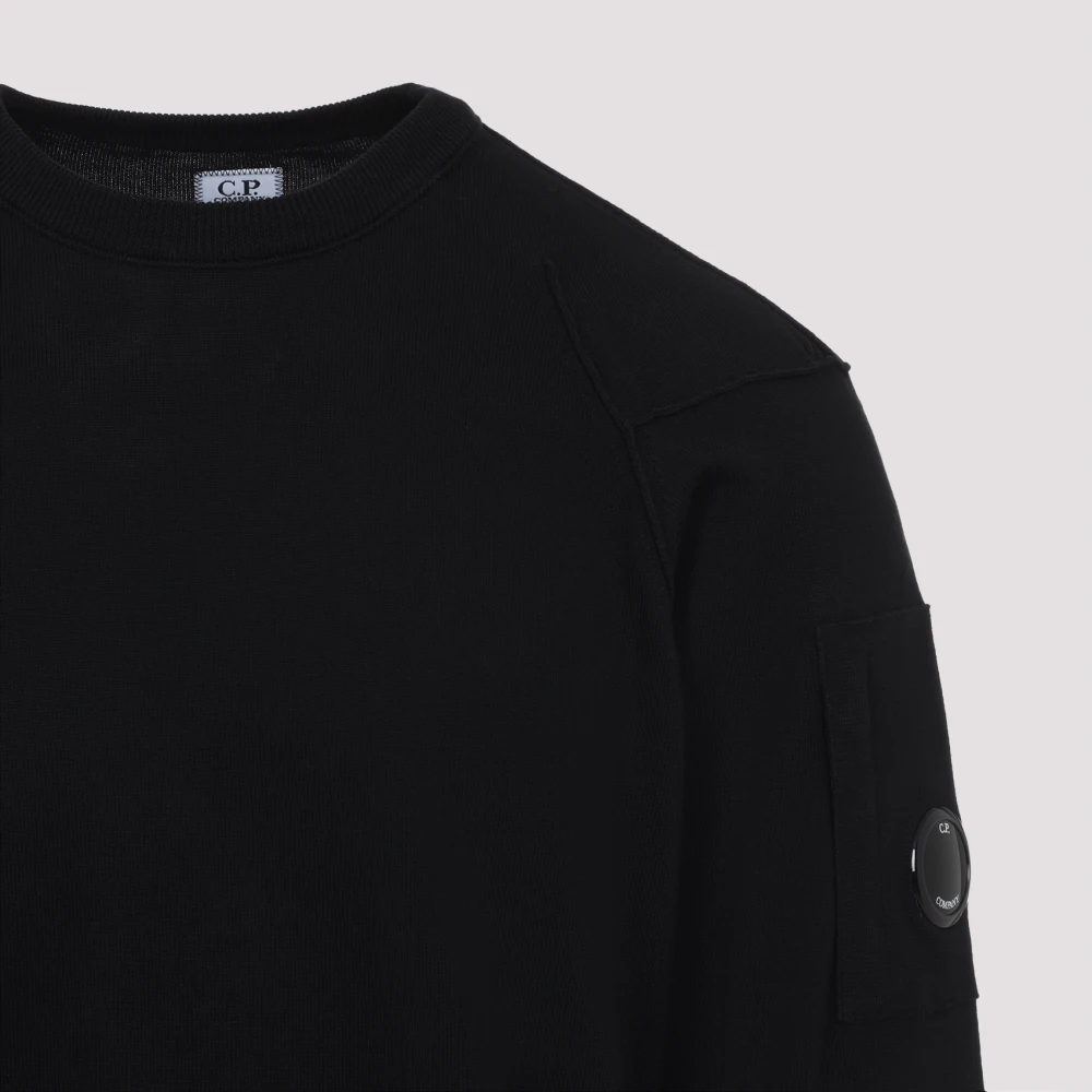 C.P. Company Zwarte Gebreide Crew Neck Trui Black Heren