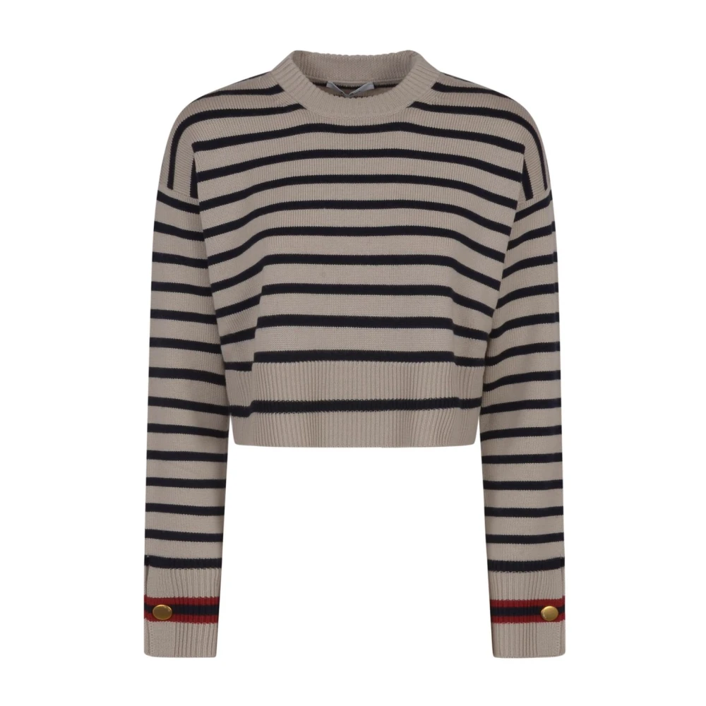 Max Mara Gestreepte top met knoopdetails Brown Dames