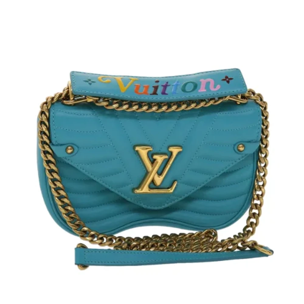 Louis Vuitton Vintage Blauwe Leren Schoudertas van Louis Vuitton Blue Dames
