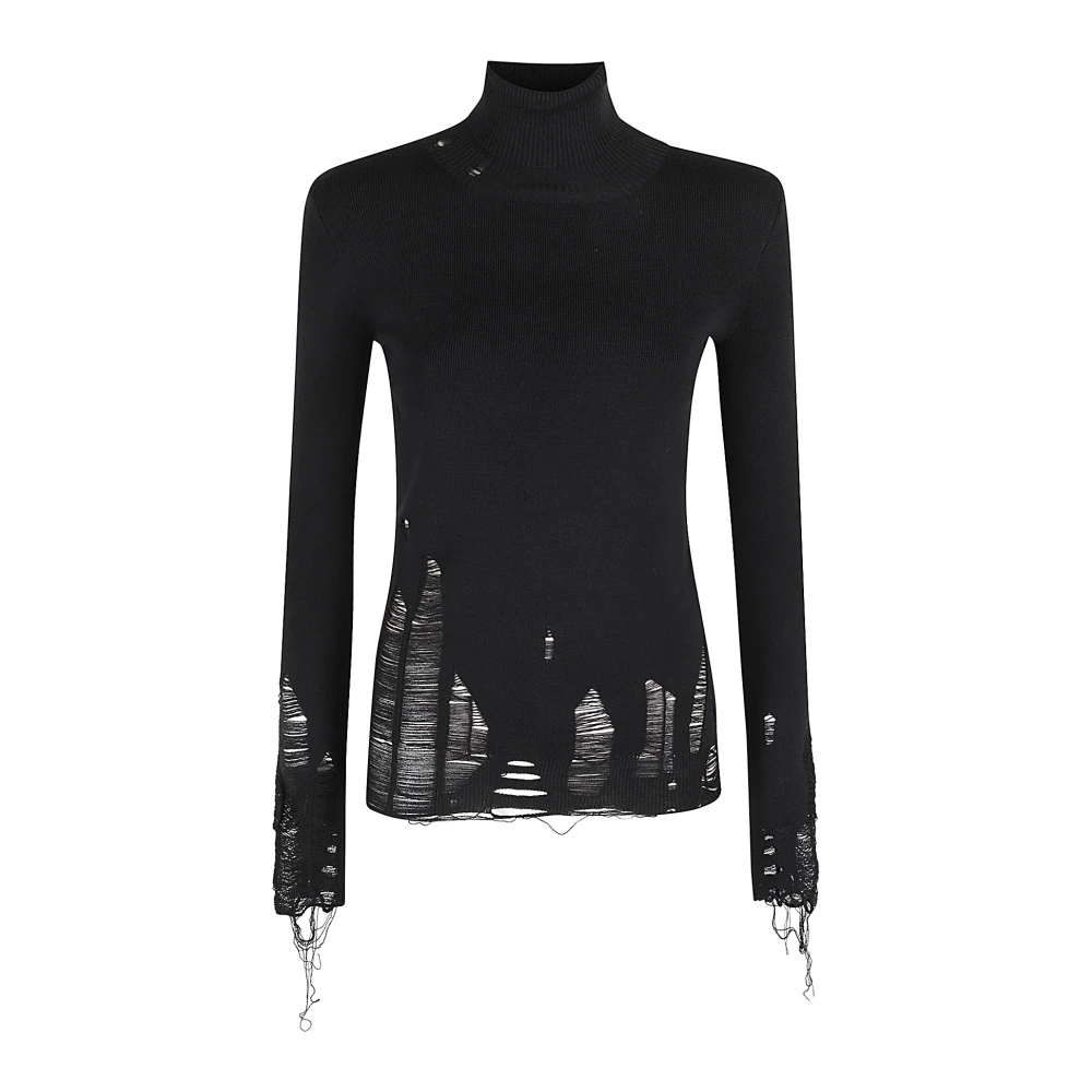 MM6 Maison Margiela Stijlvolle gebreide trui met turtleneck Black Dames