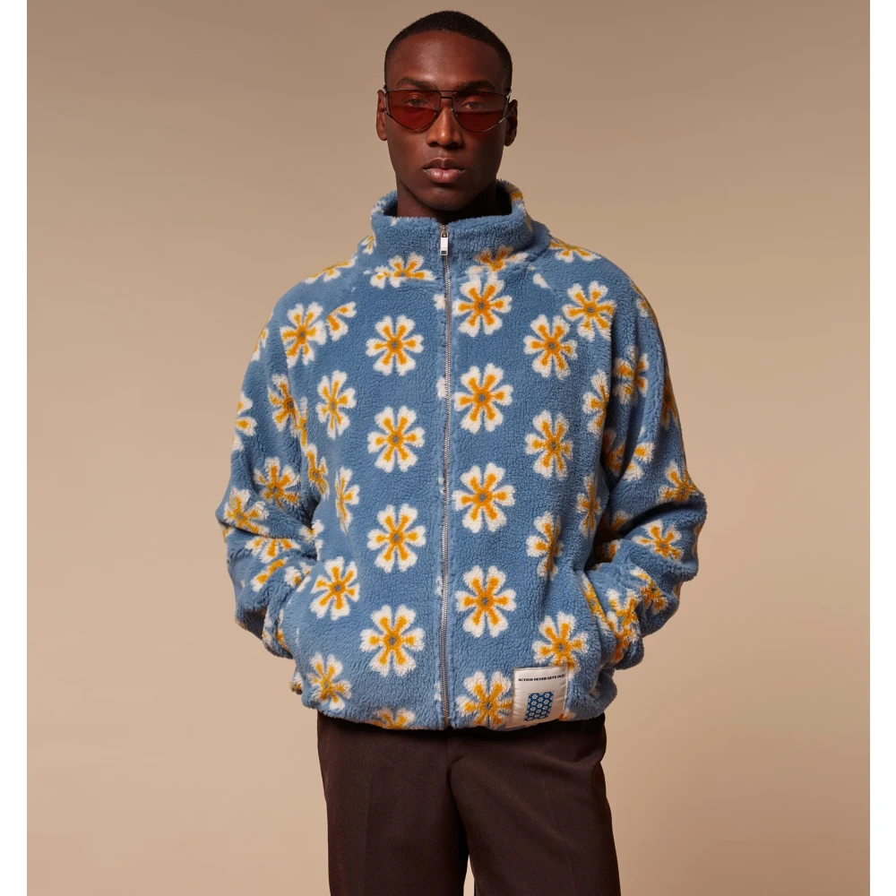 Autry Bloemen Polar Stijl Jas Blue Heren