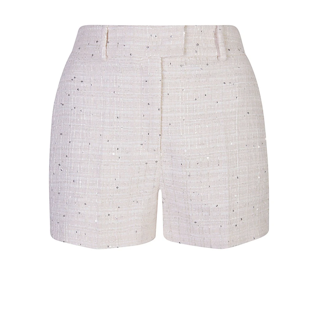 Eleventy Paillet Katoenmix Korte Bermuda Shorts Beige Dames