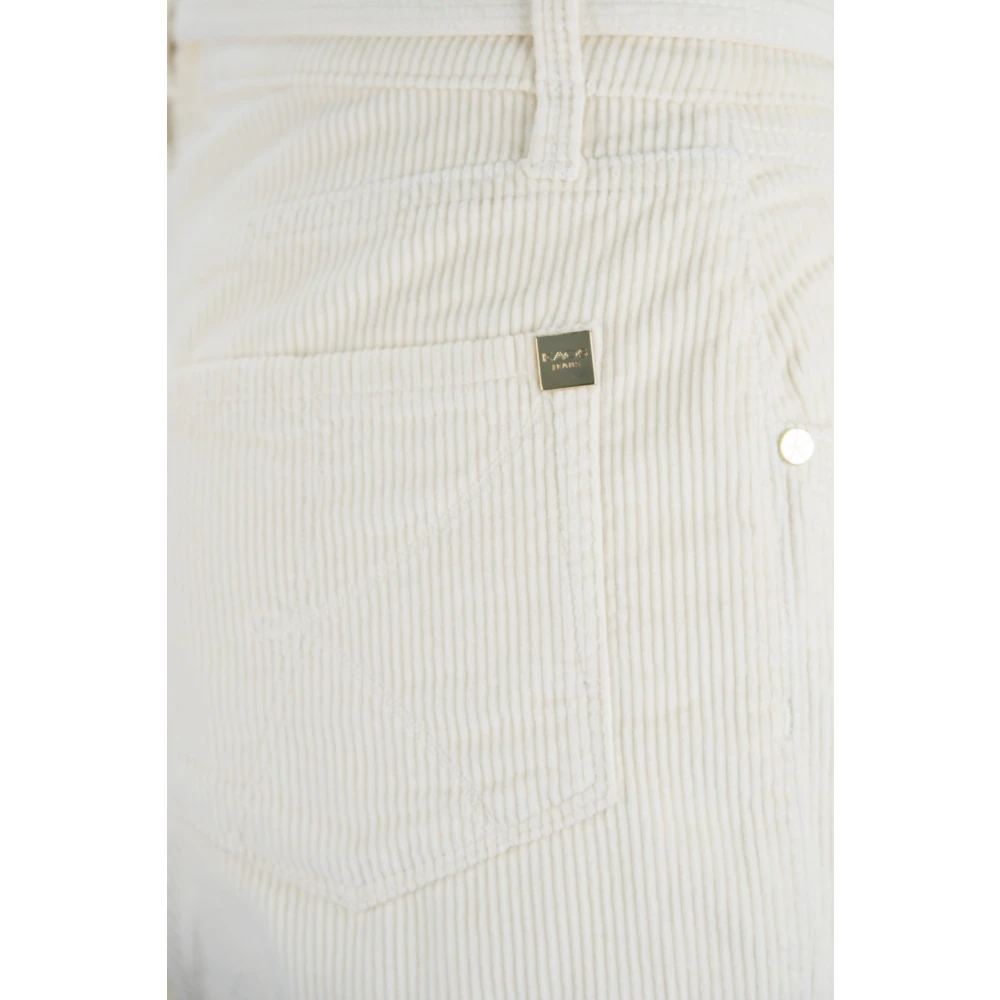 Kaos Gouden Detail Knoop Rits Dames Jeans White Dames