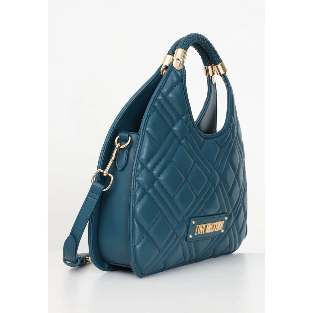 Love Moschino Groene Gewatteerde Handtas met Afneembare Band Green Dames