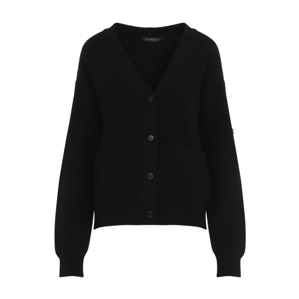Balenciaga Zwarte Wollen Trui Aw24 Black Dames