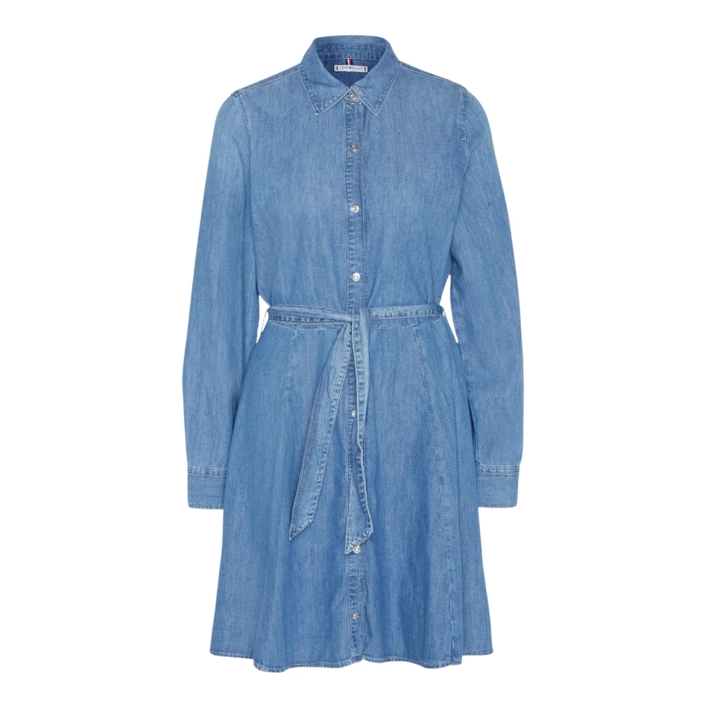 Tommy Hilfiger Women's Blue Belted Ls Dress
