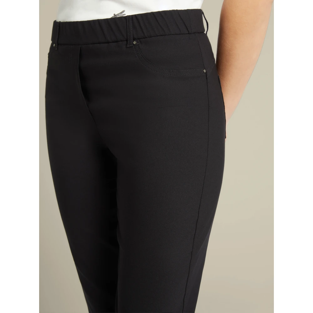 Elena Mirò Stretch Viscose Skinny Broek Black Dames