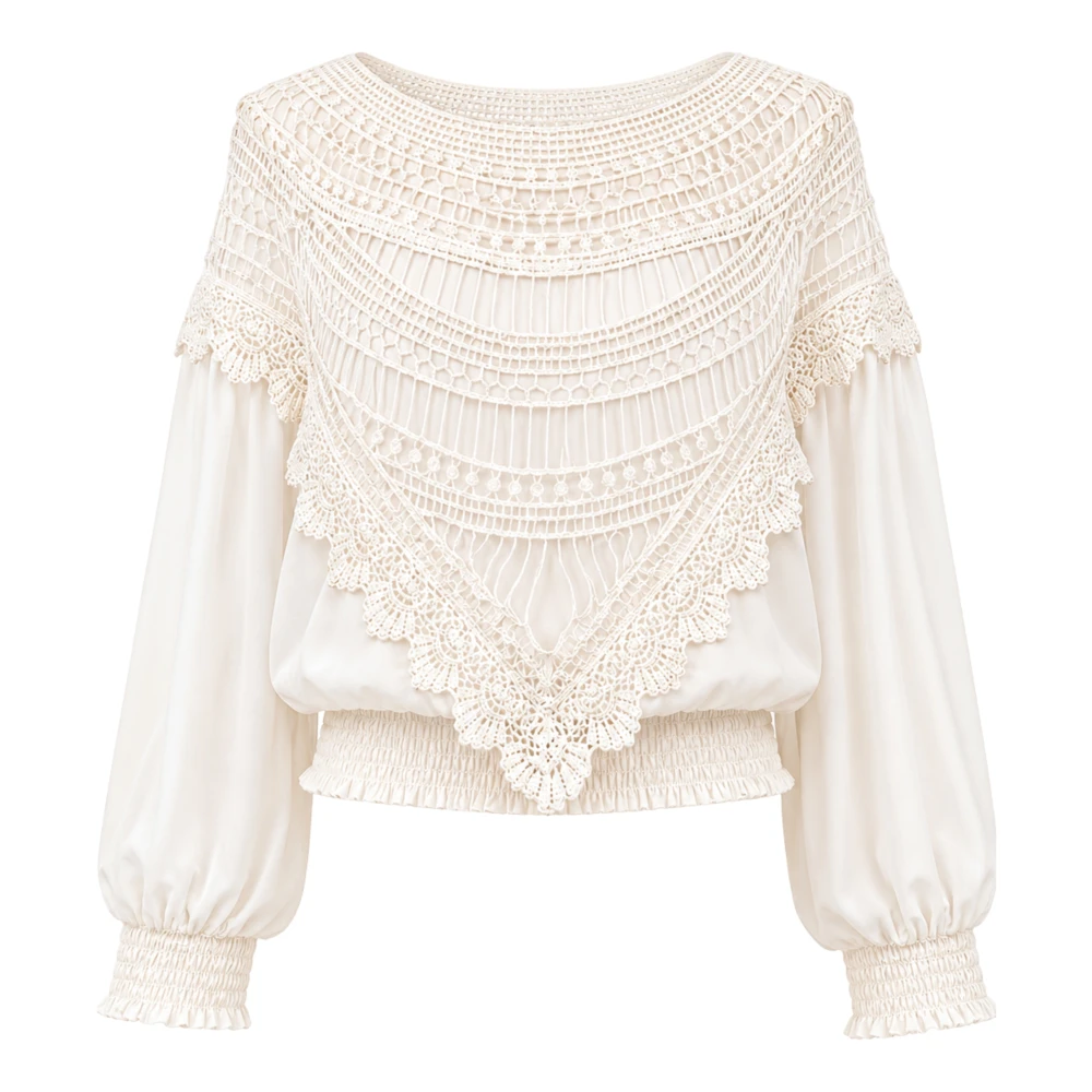 Souvenir Women's Beige Blouses, S, Soft Blouse With Star Detail