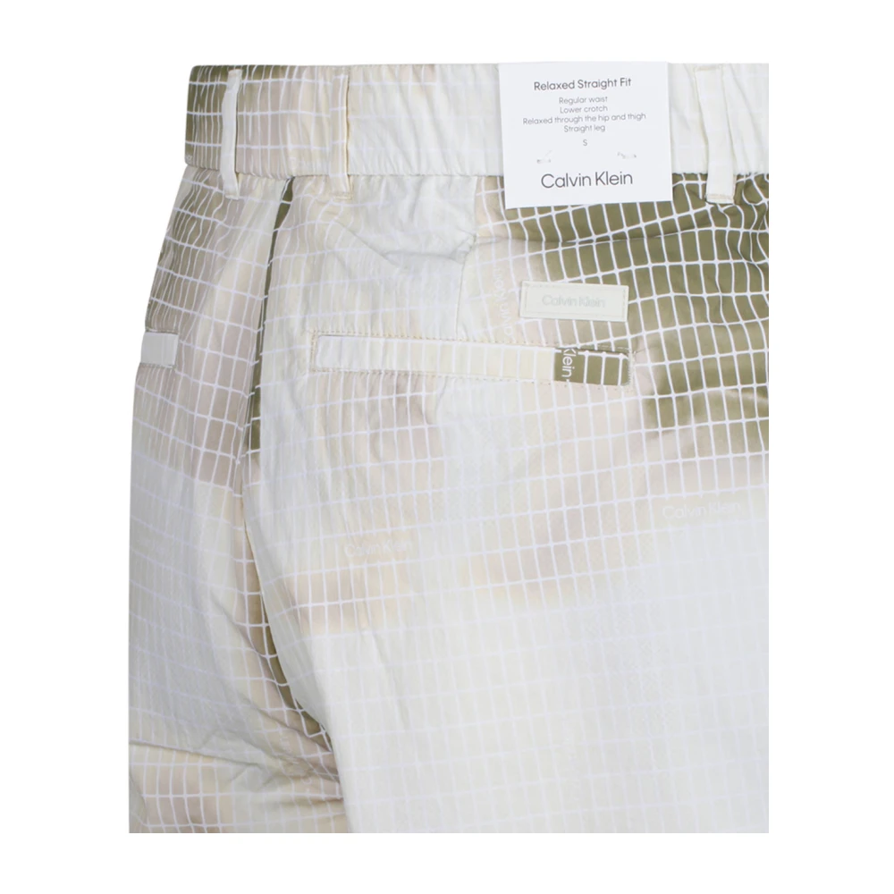 Calvin Klein Lichtgewicht Diffuus Grid Shorts in Wit Multicolor Heren