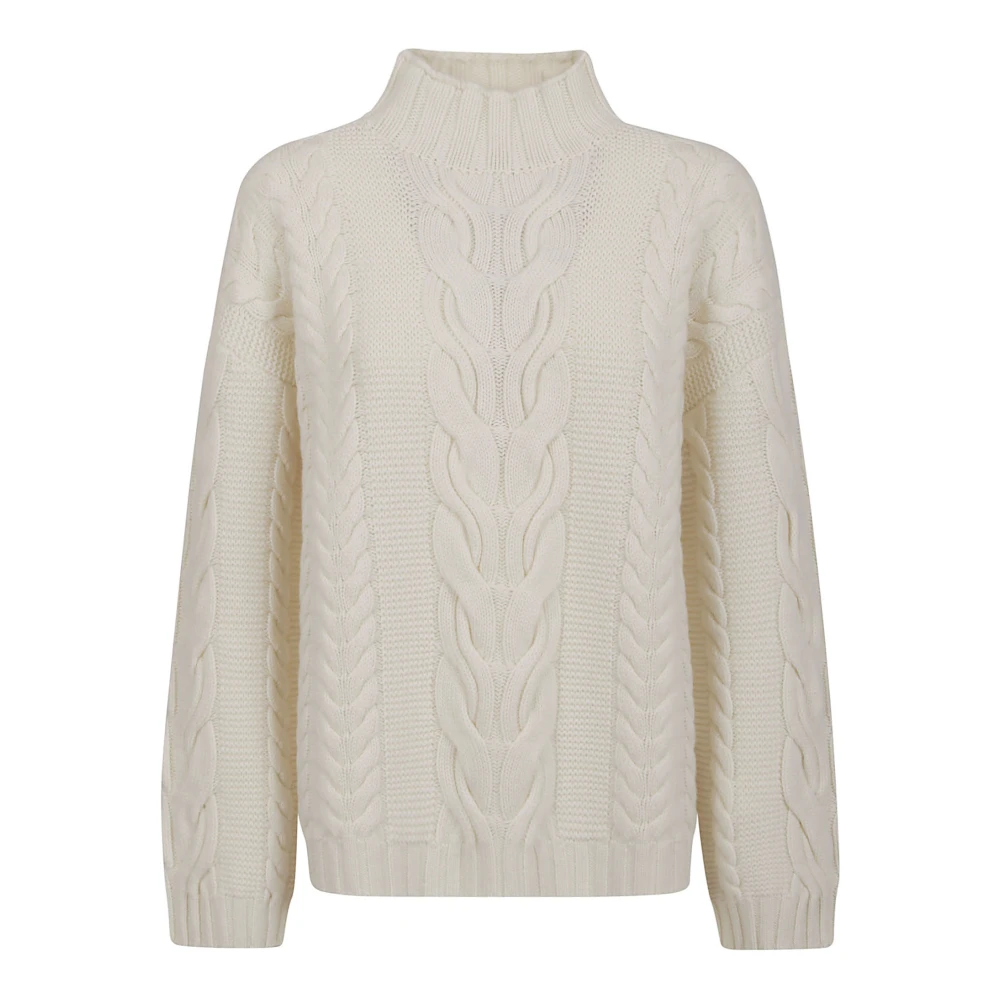 Malo Vit Turtleneck Sweater White, Dam