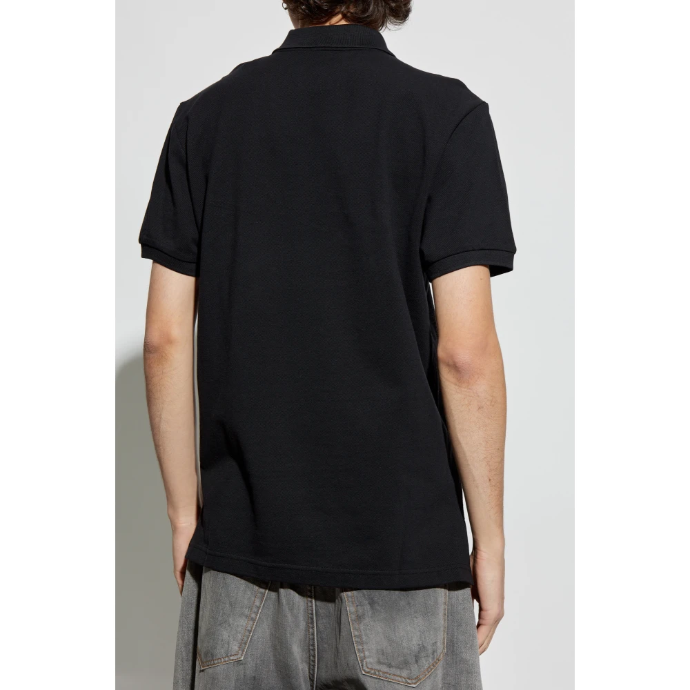 Moschino Katoenen polo met geborduurd logo Black Heren