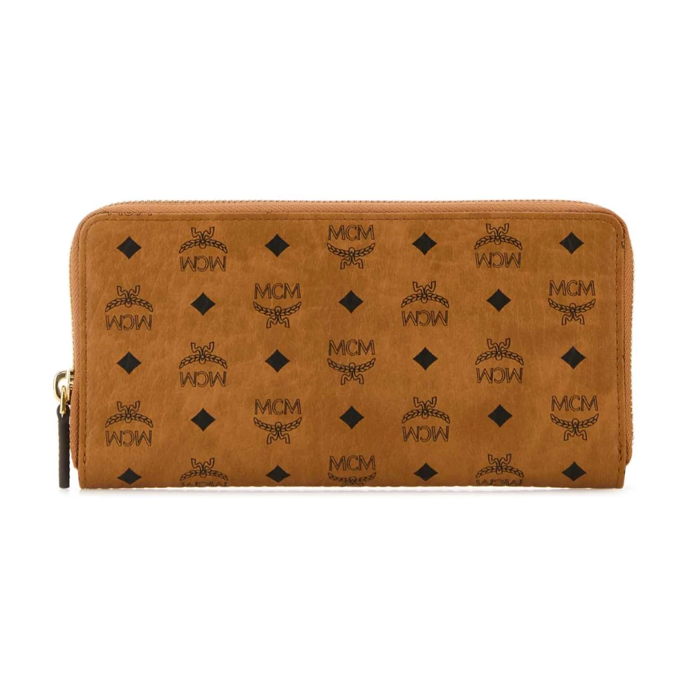 MCM Canvas Aren Portemonnee met Print Design Brown Dames
